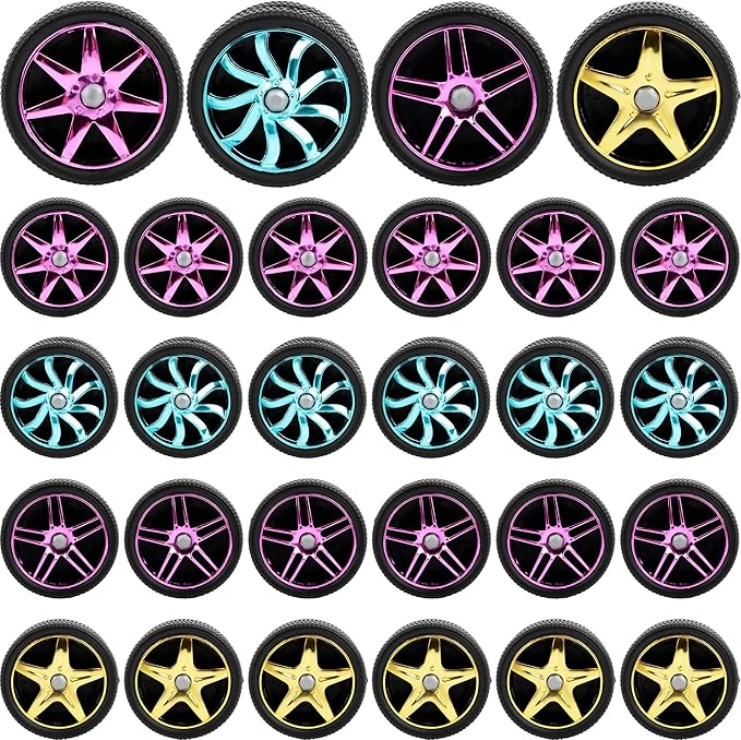 28 Pcs Wheel Yoyos Plastic Yo-Yo Toys Mini Yo Yo in Assorted Colors for Kids Beginners Adults Teens Birthday Racing Party Favors Holiday Stocking Fillers Classroom Prizes