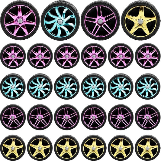 28 Pcs Wheel Yoyos Plastic Yo-Yo Toys Mini Yo Yo in Assorted Colors for Kids Beginners Adults Teens Birthday Racing Party Favors Holiday Stocking Fillers Classroom Prizes