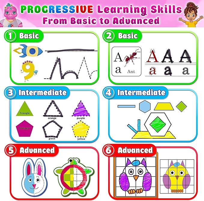 Curious 2 Learn Montessori Busy Book for Toddlers Ages 3–5 – Premium Thick Pages, Preassembled Learning Binder with 28 Activities, Travel Bag & 8 Markers – Durable Educational Montessori Toy
