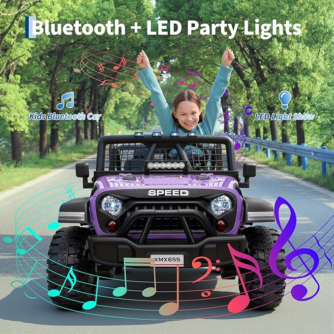24V 2 Seater Kids Electric Truck with Parent Remote Control, 4WD Ride on Car for Toddlers & Kids 4-8, 100Min Battery, Dual Motor, All Terrain Electric Vehicle Gift for Boys Girls