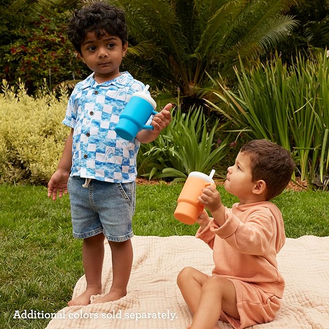 Infantino My 1st Tumbler, Silicone Sippy Cup with Straw & Handle, Spill-Resistant Baby Cup for On-the-Go, BPA-Free Transition Bottle