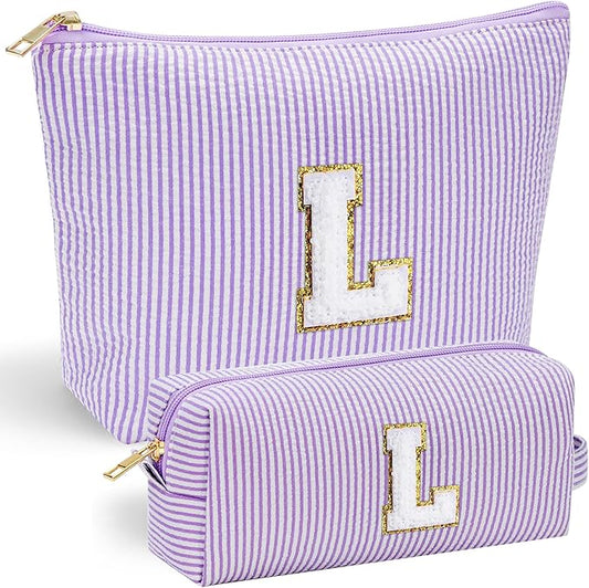 YOOLIFE Birthday Gifts for Women - Birthday Gifts Idea for Her Friends Female Teacher | Personalized Cute Makeup Bag for Women Girlfriend | Cosmetic 2 Pieces Toiletry Makeup Pouch Mothers Day Gifts L