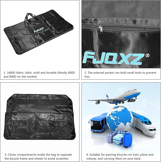 HUNTVP Bike Travel Bag Bicycle Transport Carrying Case with a Carry Bag for 26-29inch Folding Bike Foldaway Bicycle