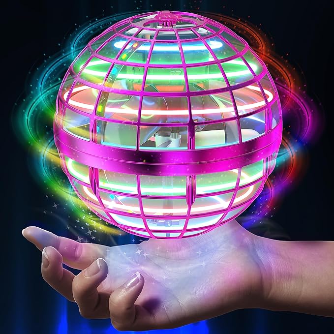 2025 Flying Orb Ball Toy,Cosmic Globe Boomerang Hover Ball Galactic Fidget Spinner, Hand Drone Orbit, Cool Toys Gift for 6 7 8 9 10+ Year Old Boys Girls Teens Outdoor Toys(Pink)