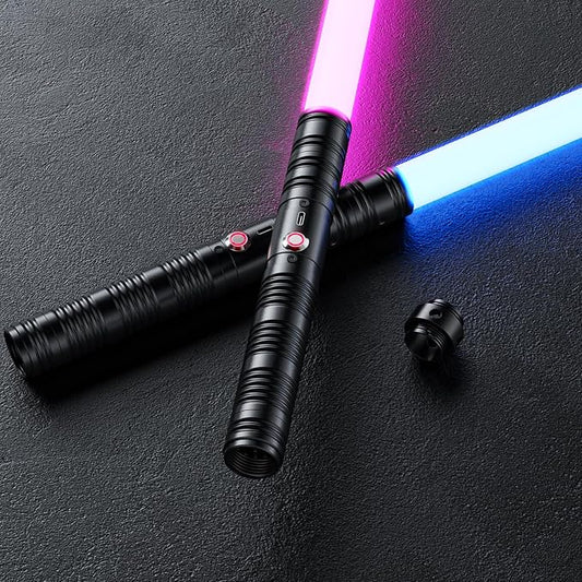Lightsaber, LED Light Saber, Metal Hilt Dueling Lightsaber for 3 Modes, Light Saber with 20 RGB Colors, for Adults, Kids, Children's Day, Halloween, Christmas, 2 Pack(Black)