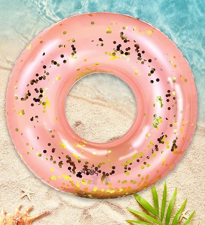 CoTa Global Inflatable Pool Float Tube Confetti Premium Swim Ring Heavy Duty Vinyl Flotation Pool Floats Toy for The Beach, Party, Vacation, UV Resistant - Pool Party