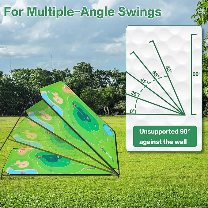 Golf Chipping Game Set, 71"x71" Outdoor Portable Sticky Golf Game, Indoor Chipping Practice with 2 Adjustable Clubs, 20 Sticky Balls for Young Adults, Fathers & Golfers Family Backyard