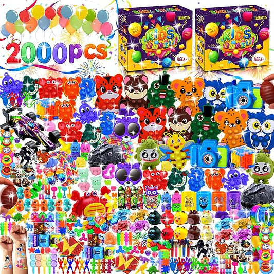 2000 PCS Party Favors for Kids,Bulk Fidget Toys,Goodie Bags Stuffers, Treasure Box Toy for Classroom Prizes, Birthday Gifts, Stocking Pinata Filler Stuffers