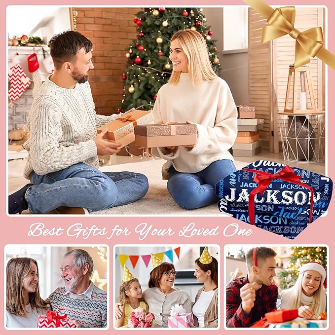 Ship Next Day, Personalized Baby Blanket with Name - Printed in USA, Custom Name Blanket for Boys Girls Kids, Customized Flannel Blankets Gifts for Teen Shower Toddlers Christmas Brithday