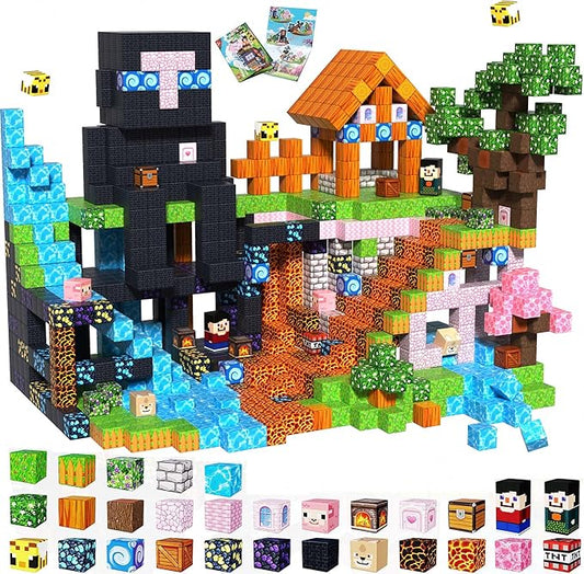 Magnetic Blocks - 200 PCS Build Dark Adventure Forest Castle - Magnetic Toys for Montessori Toddler Christmas Birthday Gifts STEM Sensory Toys for 3 4 5 6 7 8 9 10 Year Old Boys & Girls