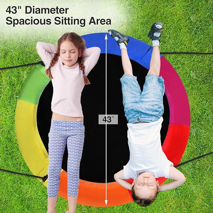 RedSwing 43" Flying Saucer Tree Swing for Kids Outdoor, Multi-Color