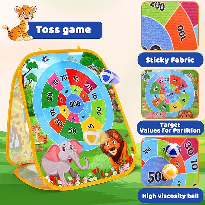 Bean Bag Toss Game Outdoor Toys for Toddlers Kids, Cornhole Game Outside Toys for Kids Ages 3-5, Carnival Game Toodler Kids Outdoor Toys for Ages 5-7