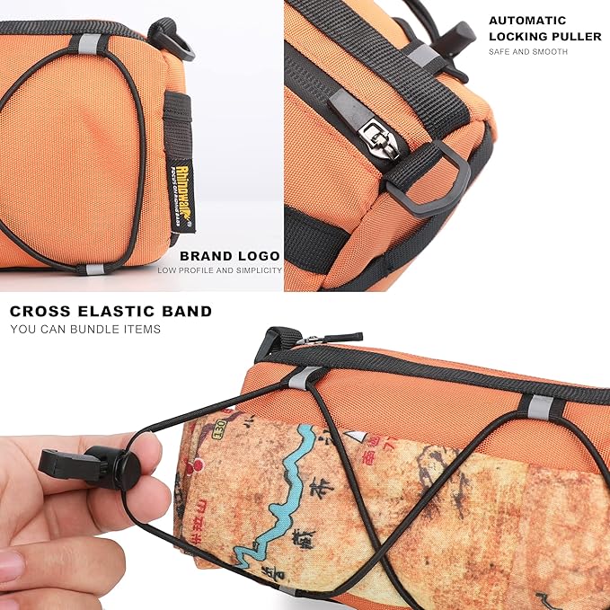 Rhinowalk Bike Handlebar Bag, Bicycle Front Bag Shoulder Bag Storage Bag with Shoulder Strap for Road Mountain Bike Cycling Travel
