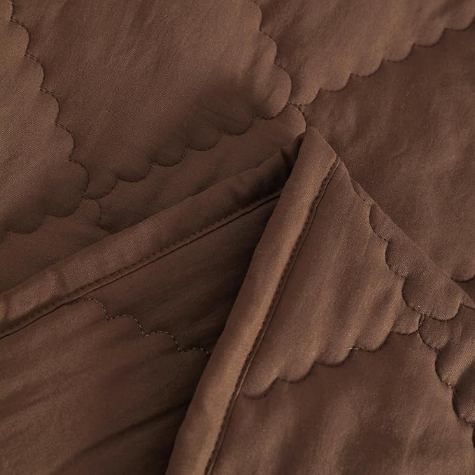 NTBAY Down Alternative Oversized Toddler Comforter, Super Soft and Warm Solid Color Baby Crib Quilted Blanket, 43x60 inches, Brown