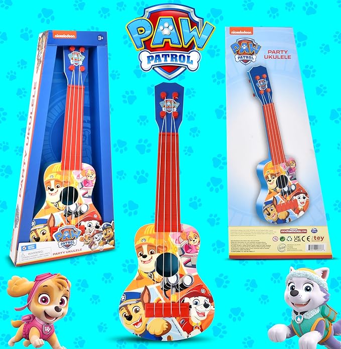 Paw Patrol Kids Toy Ukulele Guitar 4 String for Toddlers Party Guitar Ukulele Play Musical Instrument Mini Children Guitar Beginner for Kids