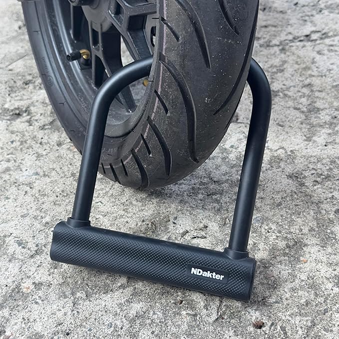 NDakter Bike Locks Heavy Duty Anti Theft 18mm Thick, Motorcycle U Lock with 4FT x 6mm Moped Chain, 3Keys Large U-Shape Electric Bicycle Wheel Lock for Ebike, Escooter, Fat-Tire Dirt-Bike, Tricycle