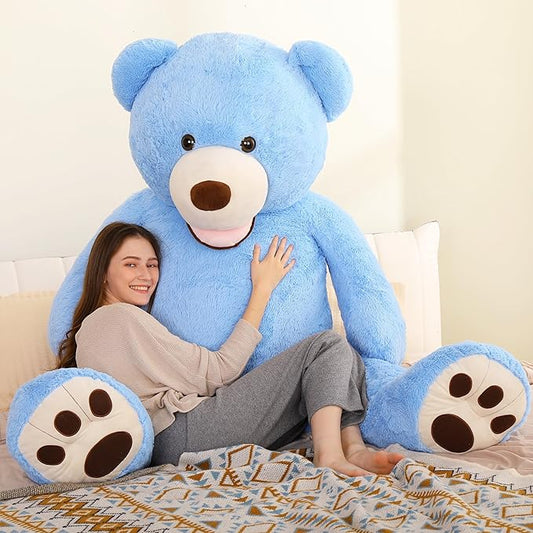 MorisMos Giant Teddy Bear Plush 6ft, Life Size Huge Blue Teddy Bears for Girlfriend, 6 Foot Large Big Stuffed Animal Gifts Lover on Valentines, Anniversary, Birthday