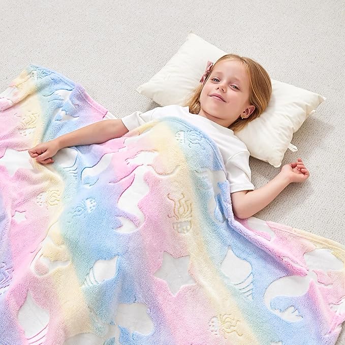 Softan Kids Throw Blanket for Boys and Girls Soft Cozy Flannel, Cute Blanket for Sofa Couch Bed, Christmas Birthday Gift for Kids Toddler，Jellyfish 30x40 Inch
