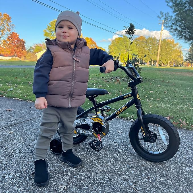 Glerc Kids Bike for Ages 1-8 Years Old, 12-16 Inch BMX Style Kids Bicycle with Training Wheels, Boys Bike for Children and Toddler, Multiple Colors