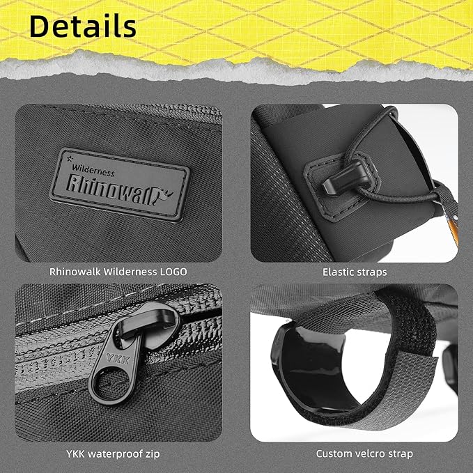 Rhinowalk Bike Top Tube Bag Bicycle Front Frame Bag Waterproof Bike Bag 1.2L with Dual Side Mesh Pockets Perfect for MTB Road Bike Cycling Commuting and Outdoor Adventures