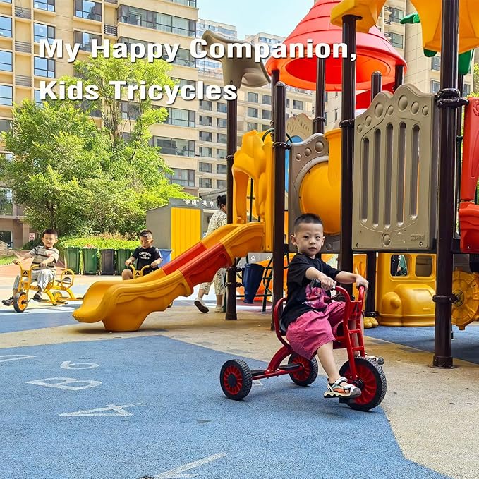 Preschool Kids Tricycles for 5-7 Year olds, Durable Pedal Trike for Boy Girl, Sturdy Metal Frame, Solid Rubber Tires, Ideal Daycare Kindergarten Joyride & Elementary Outdoor Playground Equipment