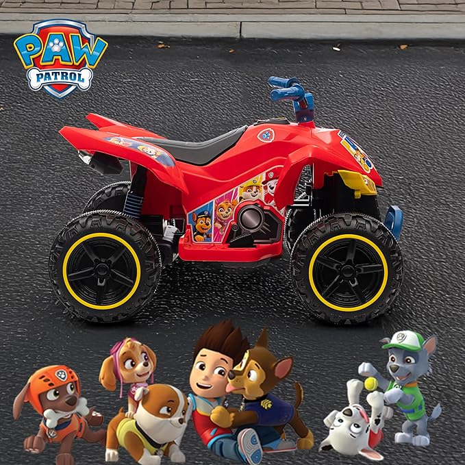 Paw Patrol - 12V ATV Ride On Toy, Adventure-Ready Vehicle for Young Fans, Durable Construction for Outdoor Use (Red)