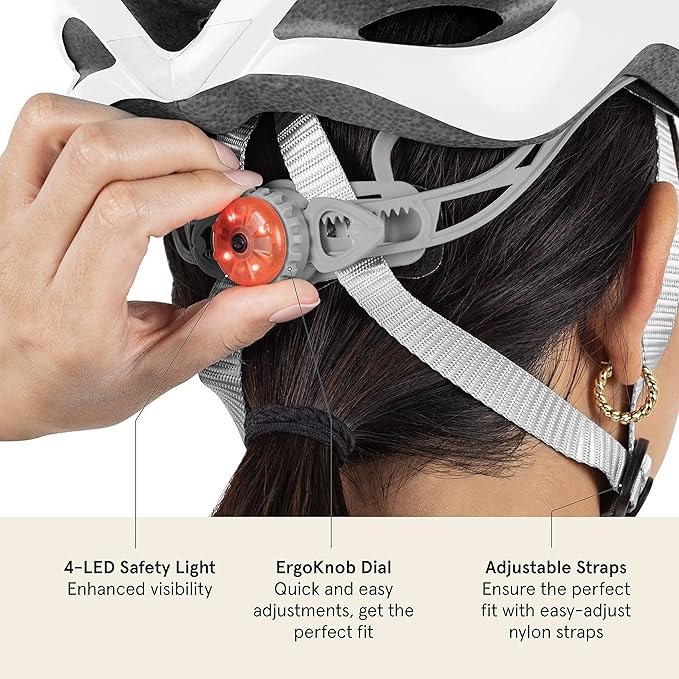 Retrospec Silas Adult Bike Helmet with Light for Men & Women - Lightweight, Comfortable