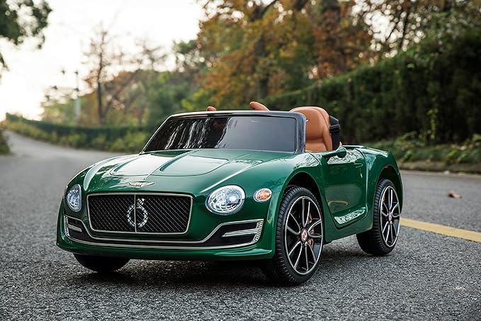 Licensed Bentley EXP12 Kids Ride on Toy Car, 12V Battery Powered Children Electric 4 Wheels w/ Parent Remote Control, Foot Pedal, 2 Speeds, Music, Aux, LED Headlights (Green)
