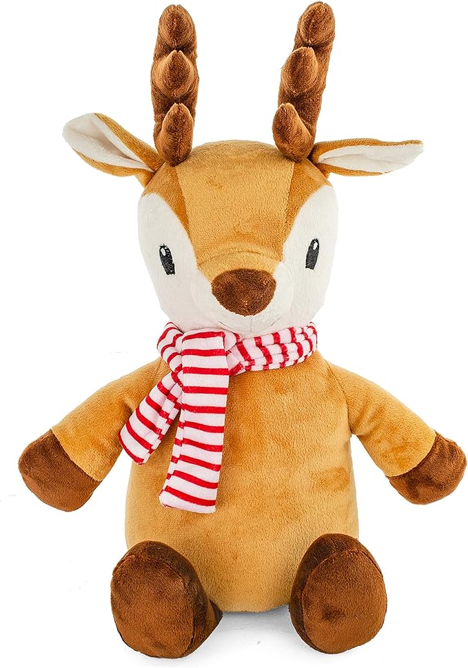Giftable World Holiday Pet Plush Pet Toy Christmas Penguin, Santa, Reindeer, Bear, Snowman Or Dog (9" Reindeer)