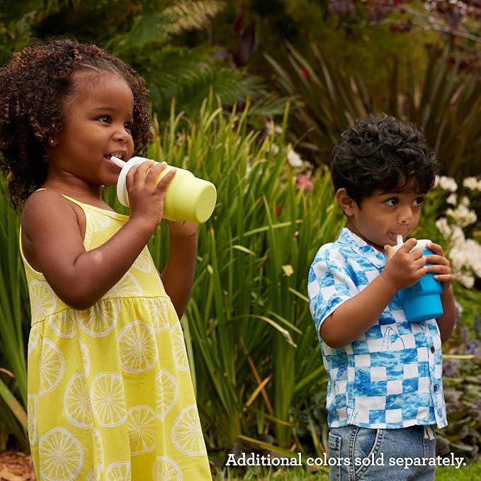 Infantino My 1st Tumbler, Silicone Sippy Cup with Straw & Handle, Spill-Resistant Baby Cup for On-the-Go, BPA-Free Transition Bottle