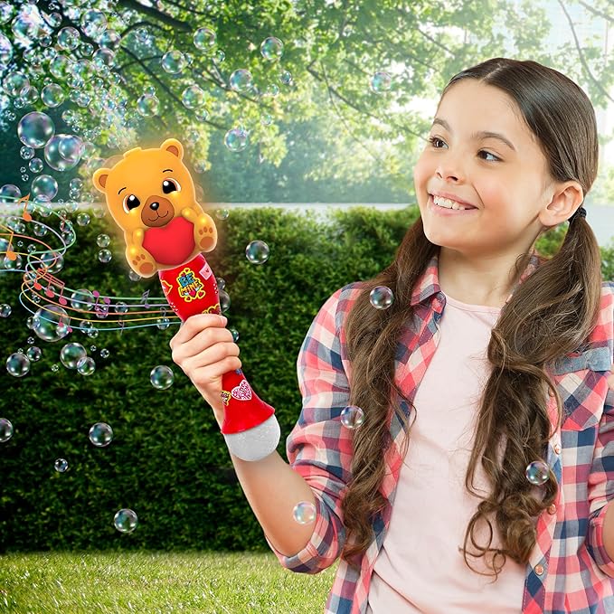 ArtCreativity Light Up Valentine's Day Bubble Wand for Toddlers, Heart Bubble Toy with Lights, Music, & Batteries, Valentines Day Gifts for Kids, Valentines Day Party Favors for Ages 3 4 5 6
