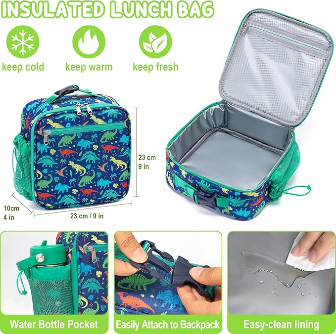 Fimibuke Bento lunch Box Set for Kids Adult with 8oz Insulated Food Jar, Lunch Bag & Sauce Cup, Leakproof Dishwasher Safe Toddler Lunch Food Container with 3-4 Compartment for School Girls Boys