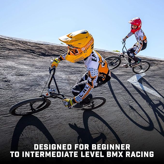 Mongoose Title Pro or Elite BMX Race Bike with 20 or 24-Inch Wheels in Red, Orange, or Black, Beginner or Returning Riders, Featuring Lightweight Tectonic T1 Aluminum Frame and Internal Cable Routing