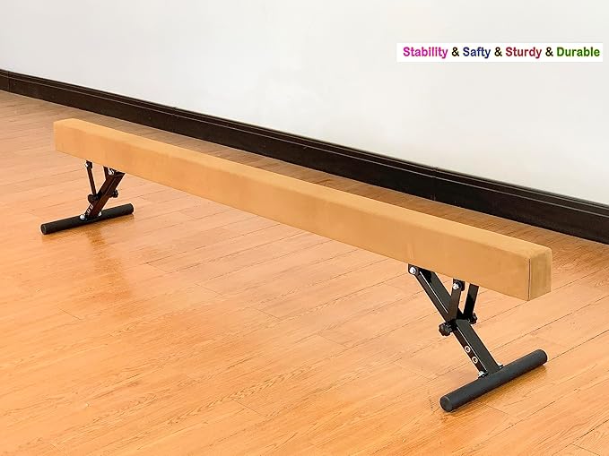Adjustable Balance Beam 8 ft Gymnastic Beam Adjustable Height for Kids and Teenage of All Gymnastic Levels, Gymnastic Training Beam Gymnastic Equipment for Athlete Home and Gym Club Use