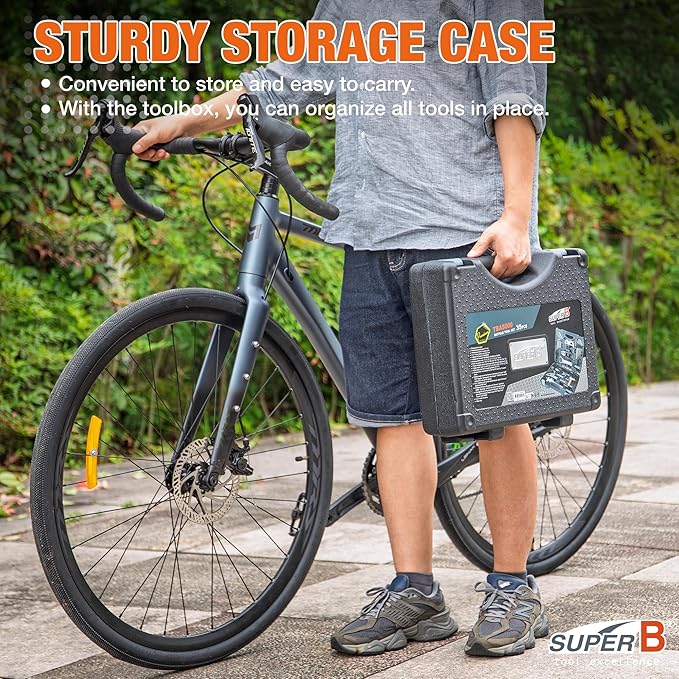 Bicycle Tool Set - Bike Repair Kit with Carry Case - Bike Maintenance Tools for Road Bikes and Mountain Bikes, Repairing Tyres, Brakes, Chains, Pedal, Crank Puller