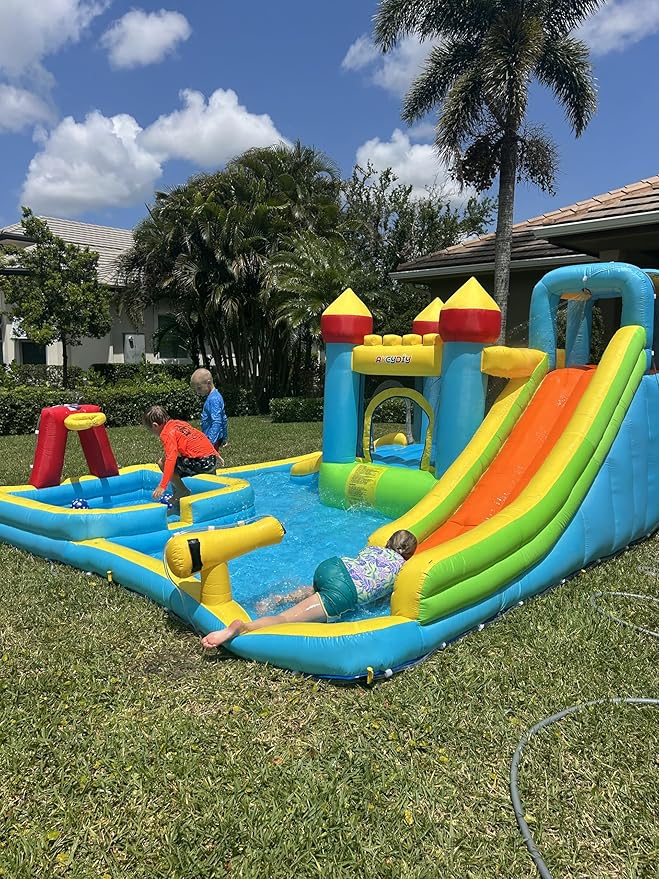 AKEYDIY Kids Bounce House for Kids 3-12, Inflatable Slide Park for Indoor Outdoor,13X12.5ft Giant Blow Up Bouncy House w/Deep Pool, Inflatable Water Park for Kid Family Party