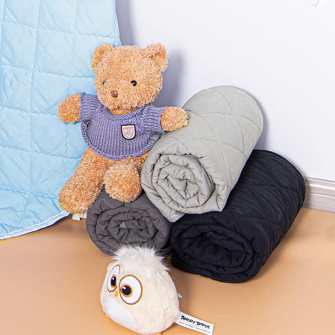 NTBAY Down Alternative Toddler Comforter, Lightweight and Warm Solid Color Baby Crib Quilted Blanket, 39x47 inches, Dark Grey