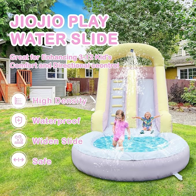 16FT Inflatable Water Slide 100% Thickened PVC Waterslide up Water Slides for Backyard Inflatable Water Park for Adults and Kid's with Slide/Water Pipe/Blower