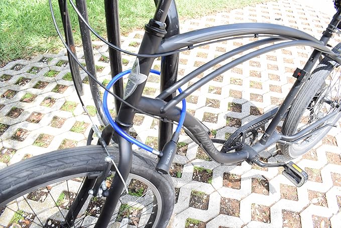 Bike Cable Lock Set with Key Lock, Mounting Bracket, Portable and Compact Anti-Theft Security for Bikes, Scooters and More 4ft