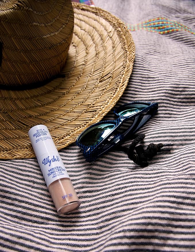 Invisibility Powder - Brush On Mineral SPF 30 Sunscreen for Kids - Broad Spectrum Face & Body Sunscreen for Sensitive Skin - Water & Sweaty Playground Resistant