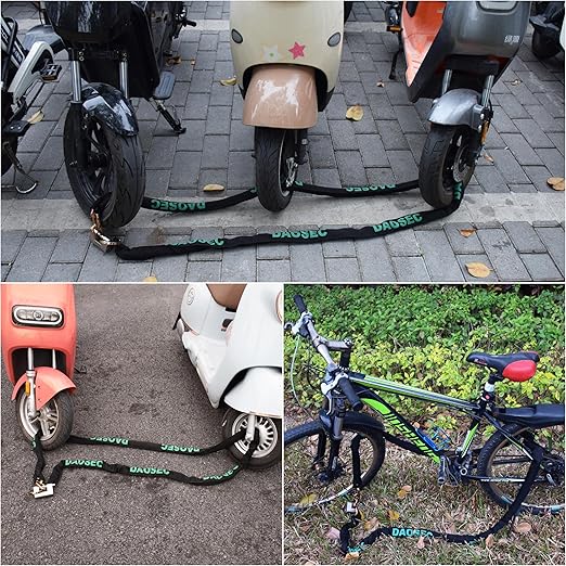 10ft Maximum Security Chain - 3/8" (9mm) Hardened Boron Steel - Anti-Theft Motorcycle & Bike Lock for Fence, Shed, ATV, RV (Weatherproof Galvanized)