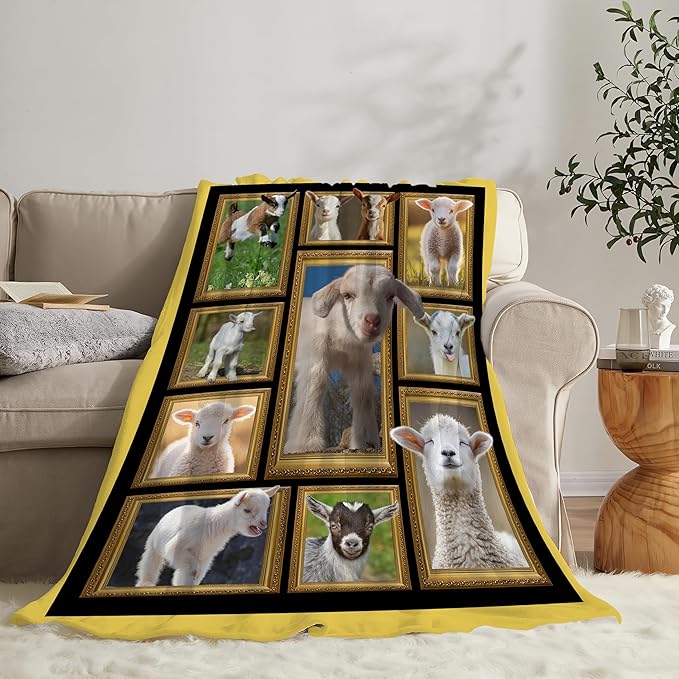 Sheep Blanket Fleece Soft Warm Plush Sheep Animal Throw Blanket Lightweight Plush Fuzzy Cozy Cute Lamb Blankets for Lover Kids Adult Suitable for Couch Sofa Bed 50"X40"