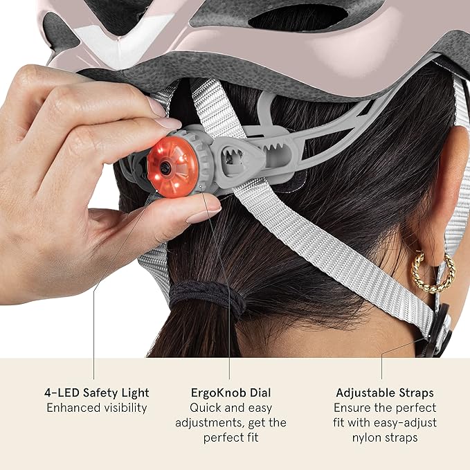 Retrospec Silas Adult Bike Helmet with Light for Men & Women - Lightweight, Comfortable