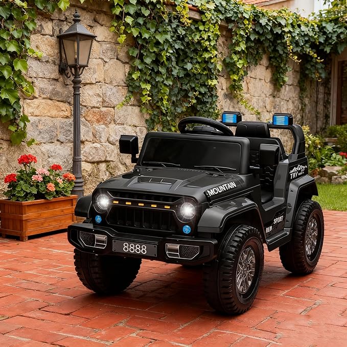 12V Kids Ride-on Truck with Parent Remote Control,All-Terrain Electric Car with Twin 35w Motors, 3 Speeds & Spring Suspension,LED Lights for Fun Night Drives,Ideal Gift for Boys & Girls