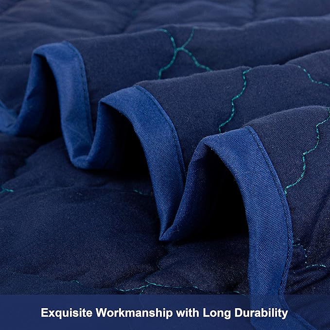 NTBAY Down Alternative Toddler Comforter, Lightweight and Warm Solid Color Baby Crib Quilted Blanket, 39x47 inches, Navy Blue