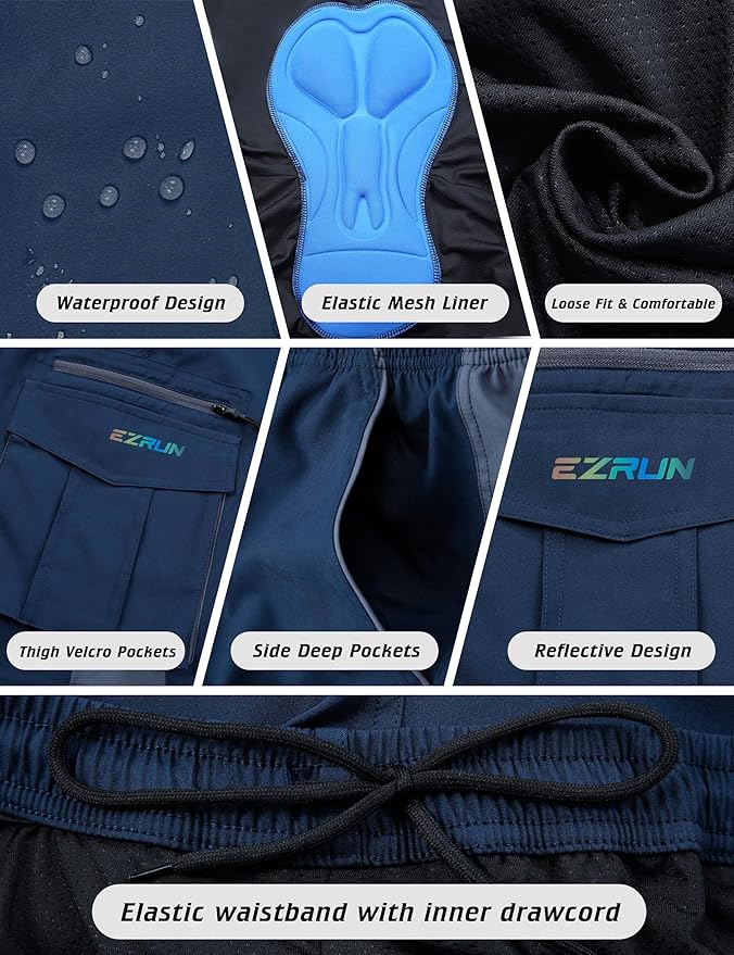 Men's Mountain Bike Shorts 3D Padded Bicycle Biking Shorts Quick Dry Lightweight MTB Cycling Shorts