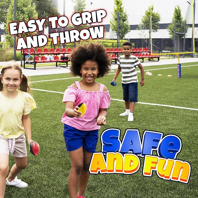 Bedwina 5" Mini Foam Football - Small Toy Footballs for Indoor and Outdoor Play, Spiral Foam Sports Birthday Football Party Favors for Kids