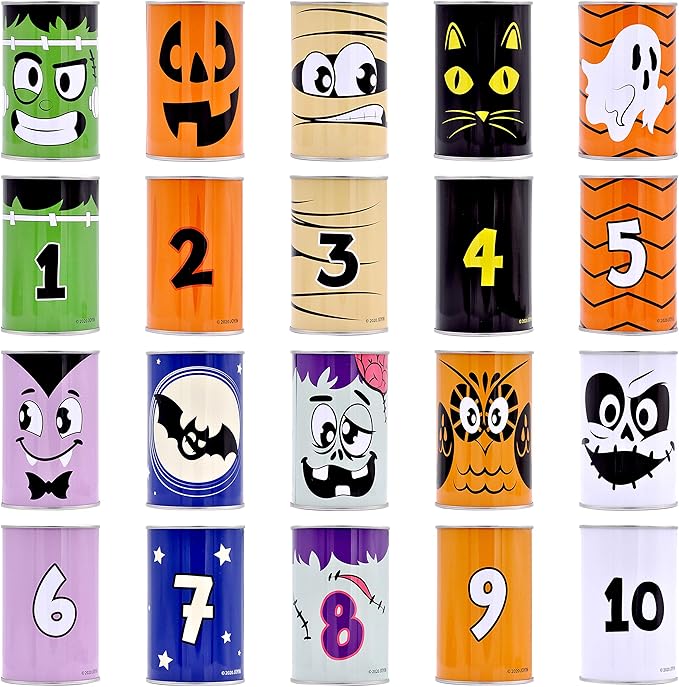 JOYIN 13 Pcs Halloween Carnival Can Bean Bag Toss Games for Kids & Adults Trick or Treat Decoration, Home Decor Party Favors Supplies, Homeschooling Backyard Game