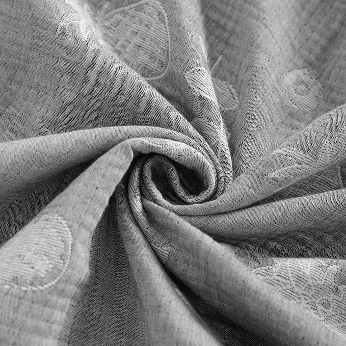 NTBAY 3 Layer Oversized Muslin Cotton Toddler Blanket, 45x60 Inches Jacquard Reversible Nursery Bed Blanket, Super Soft and Thermal Crib Blanket for All Seasons, Baby Gift, 45"x60", Grey Pineapple