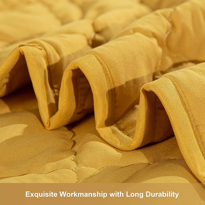 NTBAY Down Alternative Oversized Toddler Comforter, Super Soft and Warm Solid Color Baby Crib Quilted Blanket, 43x60 inches, Yellow